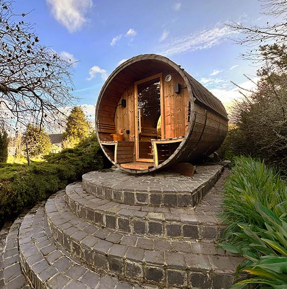 ton sauna aan de buitenkant